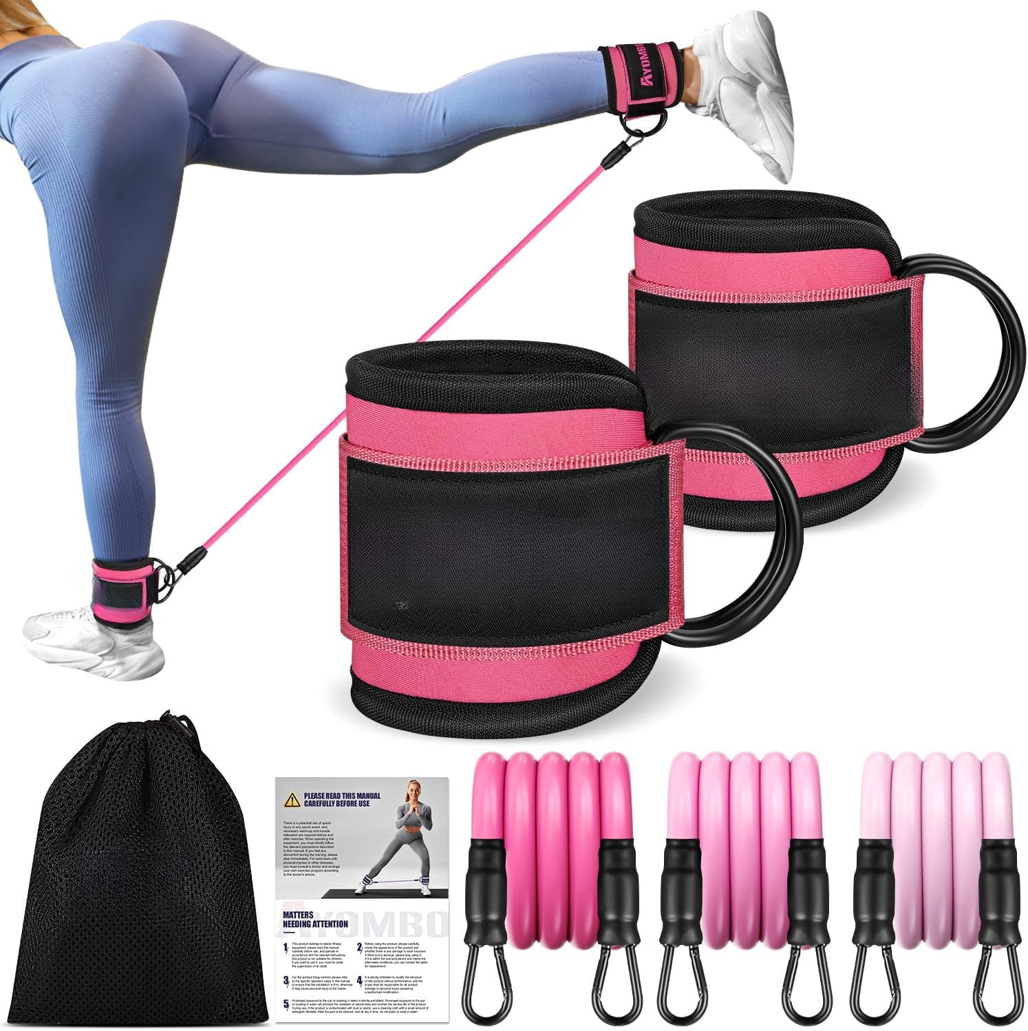 Home Gym Recommendations - 3pcs Ankle Resistance Bands Portable for