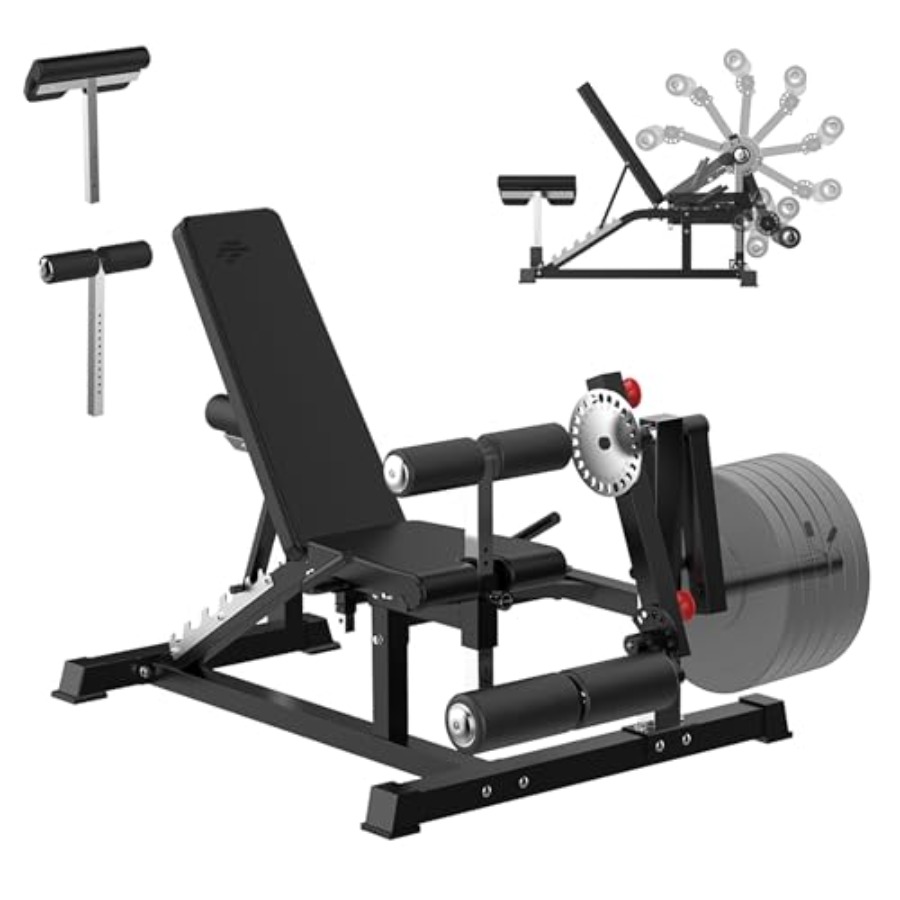 Home Gym Hip Thrust Machine - Adjustable Weight Bench with Leg Extension