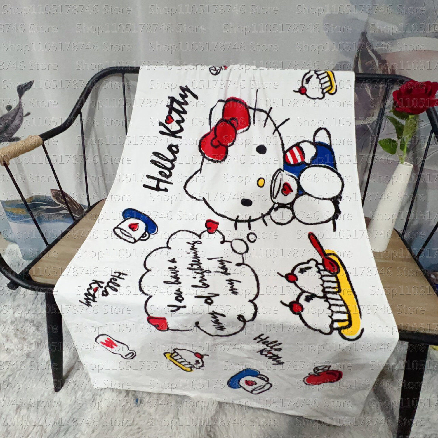 Sauna Home Gym - Hello Kitty Microfiber Towel Trip Quick