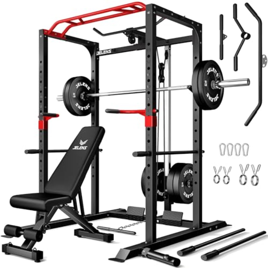 Home Gym Multi - Home gym power cage: steel, black,