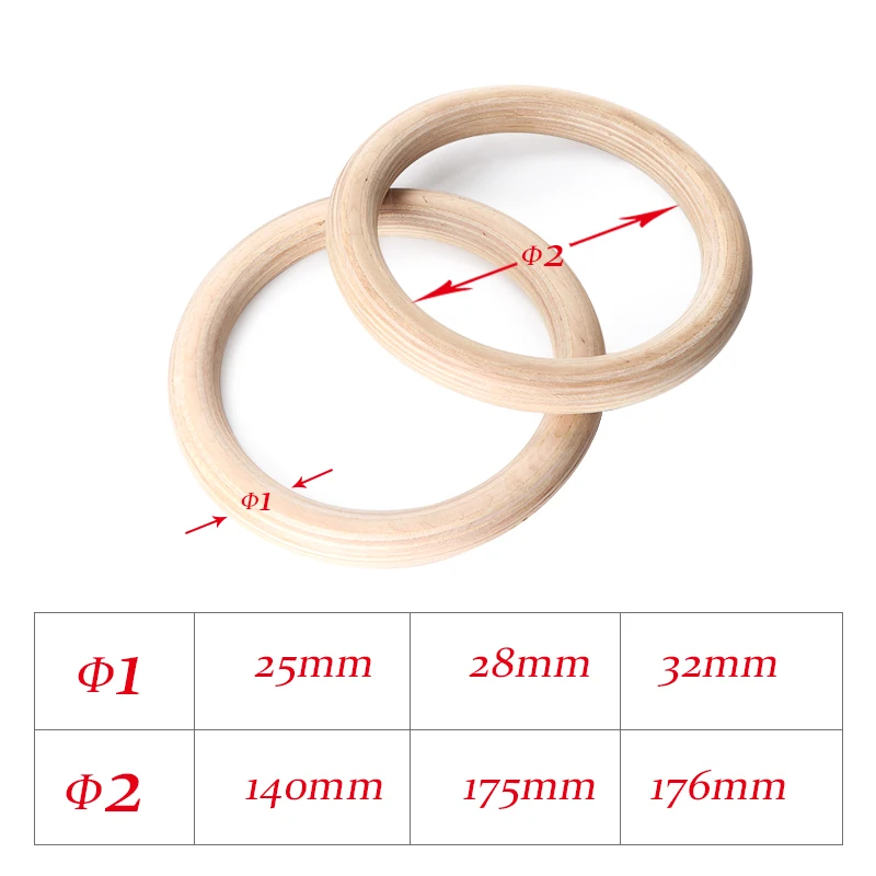 25mm/32mm Wooden Gymnastic Rin - đánh giá và giá Gymnastic Rings Wooden
