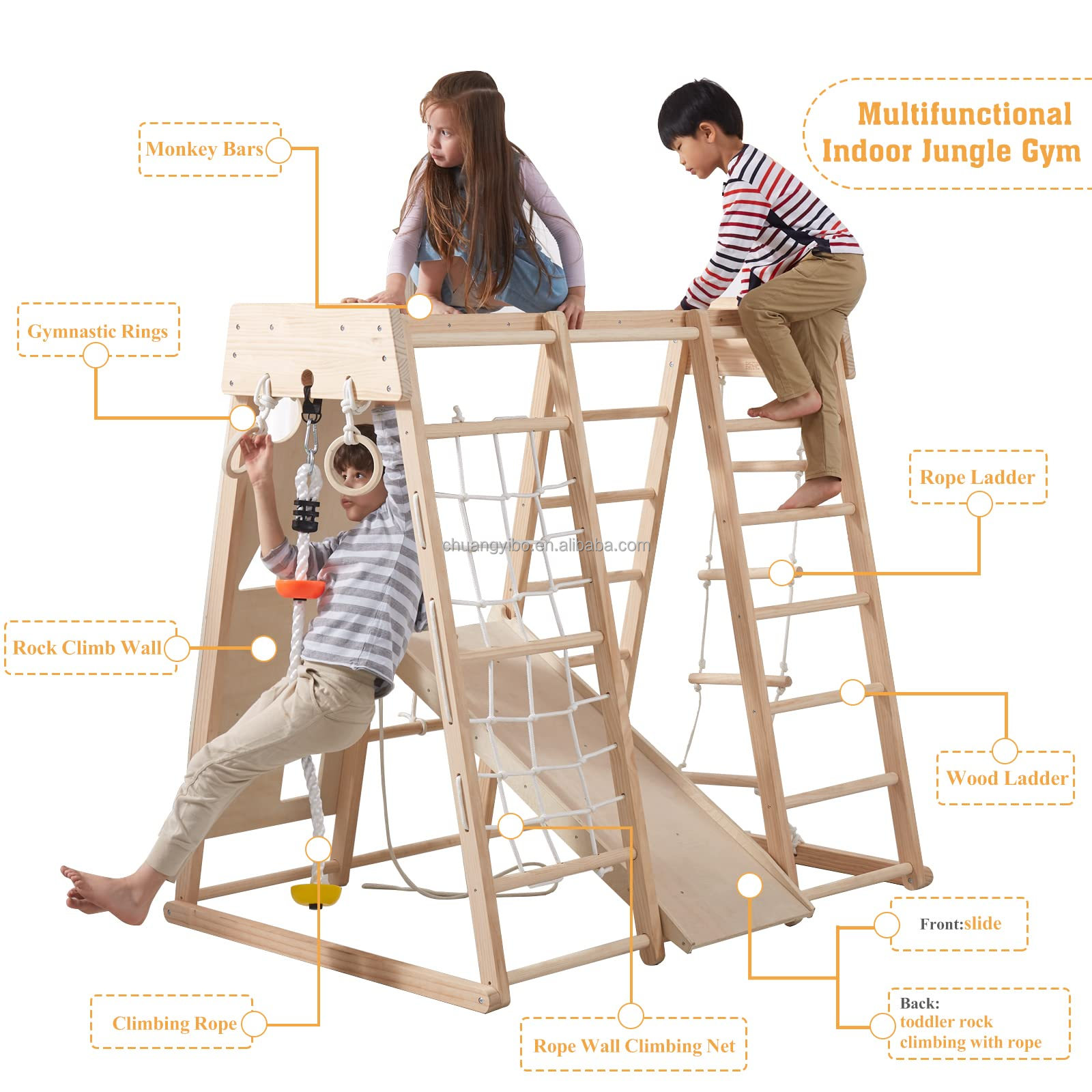 Indoor Playground Jungle Gym T - đánh giá và giá Gymnastic Rings Wooden
