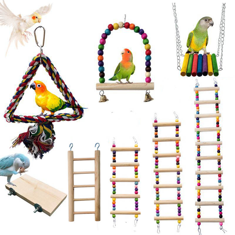 Wooden Bird Toys Small Parrot  - đánh giá và giá Gymnastic Rings Wooden