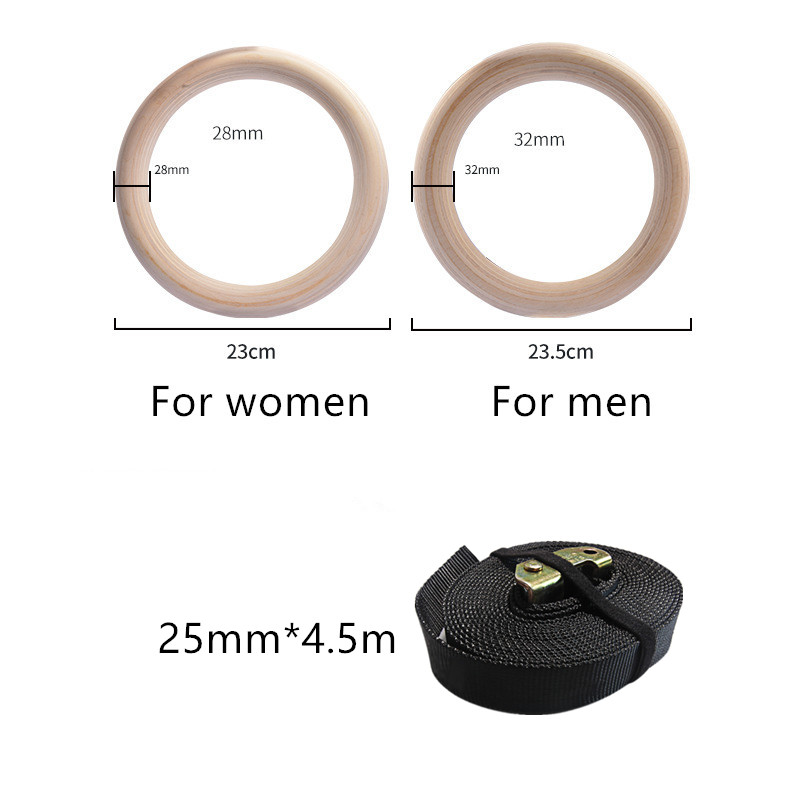 28/32MM Wood Gymnastic Rings N - đánh giá và giá Gymnastic Rings Wooden